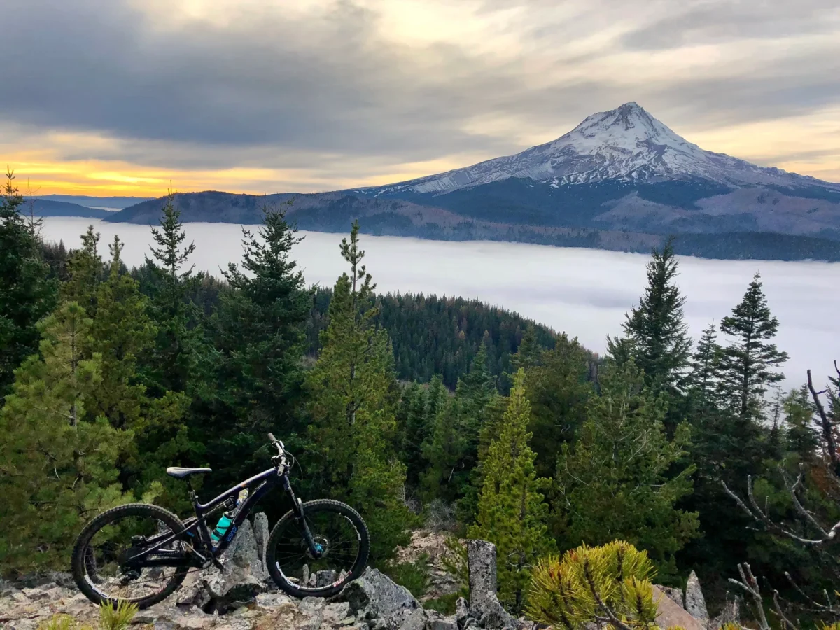 mountain biking off the flanks of Mt Hood