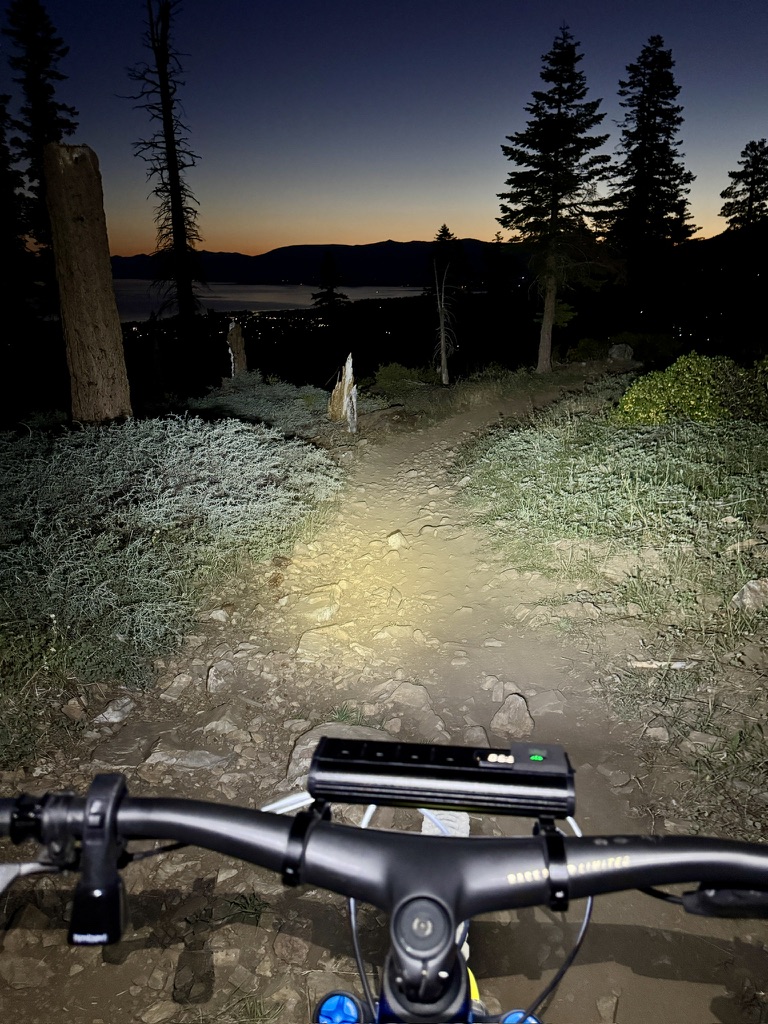 Night riding mountain biking in the dark